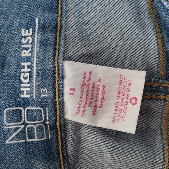 NOBO High Rise Distressed Denim Shorts Size 13 - Picture 3 of 6